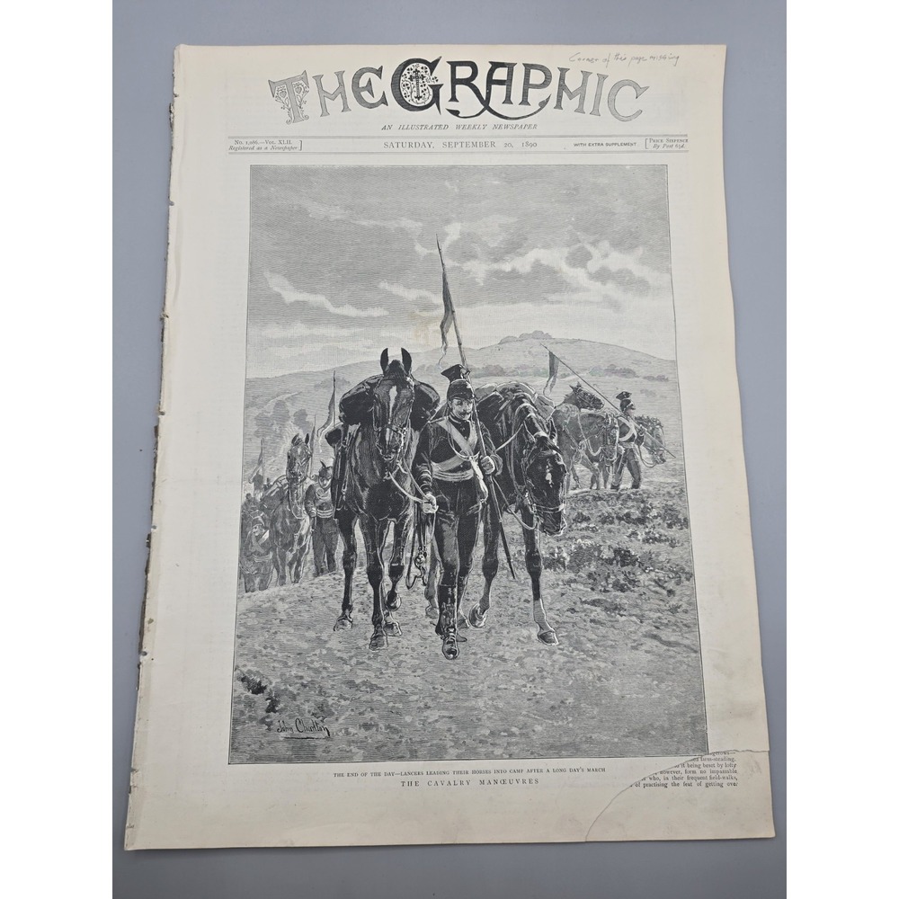 The Graphic Illustrated September 20, 1890 Antique Newspaper Color Lithographs